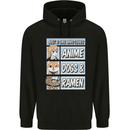 A Girl Who Loves Anime Dogs & Ramen Childrens Kids Hoodie Black