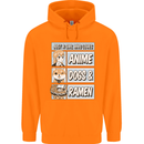 A Girl Who Loves Anime Dogs & Ramen Childrens Kids Hoodie Orange