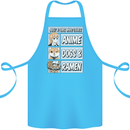 A Girl Who Loves Anime Dogs & Ramen Cotton Apron 100% Organic Turquoise