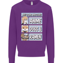 A Girl Who Loves Anime Dogs & Ramen Kids Sweatshirt Jumper Purple