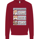 A Girl Who Loves Anime Dogs & Ramen Kids Sweatshirt Jumper Red