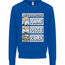 A Girl Who Loves Anime Dogs & Ramen Kids Sweatshirt Jumper Royal Blue