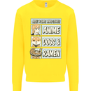 A Girl Who Loves Anime Dogs & Ramen Kids Sweatshirt Jumper Yellow
