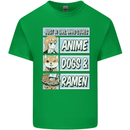 A Girl Who Loves Anime Dogs & Ramen Kids T-Shirt Childrens Irish Green