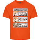 A Girl Who Loves Anime Dogs & Ramen Kids T-Shirt Childrens Orange