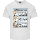 A Girl Who Loves Anime Dogs & Ramen Kids T-Shirt Childrens White