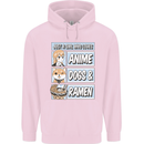 A Girl Who Loves Anime Dogs & Ramen Mens 80% Cotton Hoodie Light Pink
