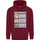 A Girl Who Loves Anime Dogs & Ramen Mens 80% Cotton Hoodie Maroon