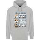 A Girl Who Loves Anime Dogs & Ramen Mens 80% Cotton Hoodie Sports Grey
