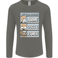 A Girl Who Loves Anime Dogs & Ramen Mens Long Sleeve T-Shirt Charcoal