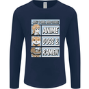 A Girl Who Loves Anime Dogs & Ramen Mens Long Sleeve T-Shirt Navy Blue