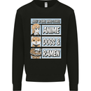 A Girl Who Loves Anime Dogs & Ramen Mens Sweatshirt Jumper Black