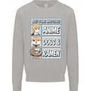 A Girl Who Loves Anime Dogs & Ramen Mens Sweatshirt Jumper Sports Grey