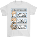 A Girl Who Loves Anime Dogs & Ramen Mens T-Shirt 100% Cotton White