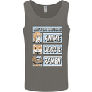A Girl Who Loves Anime Dogs & Ramen Mens Vest Tank Top Charcoal