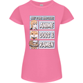 A Girl Who Loves Anime Dogs & Ramen Womens Petite Cut T-Shirt Azalea