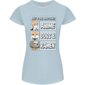 A Girl Who Loves Anime Dogs & Ramen Womens Petite Cut T-Shirt Light Blue