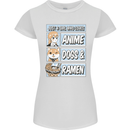 A Girl Who Loves Anime Dogs & Ramen Womens Petite Cut T-Shirt White