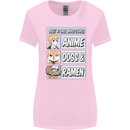 A Girl Who Loves Anime Dogs & Ramen Womens Wider Cut T-Shirt Light Pink