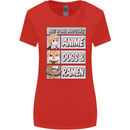 A Girl Who Loves Anime Dogs & Ramen Womens Wider Cut T-Shirt Red