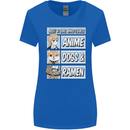 A Girl Who Loves Anime Dogs & Ramen Womens Wider Cut T-Shirt Royal Blue