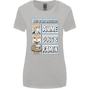 A Girl Who Loves Anime Dogs & Ramen Womens Wider Cut T-Shirt Sports Grey
