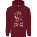 A Girl Who Loves Books Bookworm Reading Childrens Kids Hoodie Maroon