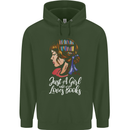 A Girl Who Loves Books Bookworm Reading Mens 80% Cotton Hoodie Forest Green