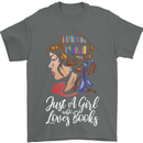 A Girl Who Loves Books Bookworm Reading Mens T-Shirt 100% Cotton Charcoal