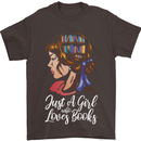 A Girl Who Loves Books Bookworm Reading Mens T-Shirt 100% Cotton Dark Chocolate