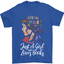A Girl Who Loves Books Bookworm Reading Mens T-Shirt 100% Cotton Royal Blue