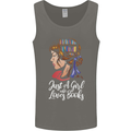 A Girl Who Loves Books Bookworm Reading Mens Vest Tank Top Charcoal