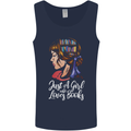 A Girl Who Loves Books Bookworm Reading Mens Vest Tank Top Navy Blue