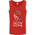 A Girl Who Loves Books Bookworm Reading Mens Vest Tank Top Red