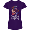 A Girl Who Loves Books Bookworm Reading Womens Petite Cut T-Shirt Purple