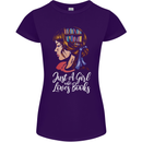A Girl Who Loves Books Bookworm Reading Womens Petite Cut T-Shirt Purple