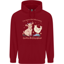 A Girl Who Loves Goats Chickens Farmer Childrens Kids Hoodie Red