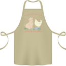 A Girl Who Loves Goats Chickens Farmer Cotton Apron 100% Organic Khaki