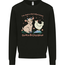 A Girl Who Loves Goats Chickens Farmer Kids Sweatshirt Jumper Black