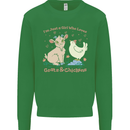 A Girl Who Loves Goats Chickens Farmer Kids Sweatshirt Jumper Irish Green
