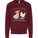 A Girl Who Loves Goats Chickens Farmer Kids Sweatshirt Jumper Maroon