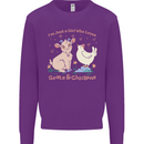 A Girl Who Loves Goats Chickens Farmer Kids Sweatshirt Jumper Purple