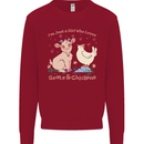 A Girl Who Loves Goats Chickens Farmer Kids Sweatshirt Jumper Red