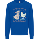 A Girl Who Loves Goats Chickens Farmer Kids Sweatshirt Jumper Royal Blue