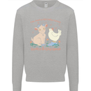 A Girl Who Loves Goats Chickens Farmer Kids Sweatshirt Jumper Sports Grey