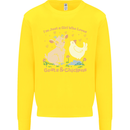 A Girl Who Loves Goats Chickens Farmer Kids Sweatshirt Jumper Yellow