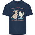 A Girl Who Loves Goats Chickens Farmer Kids T-Shirt Childrens Navy Blue