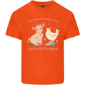 A Girl Who Loves Goats Chickens Farmer Kids T-Shirt Childrens Orange