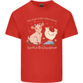 A Girl Who Loves Goats Chickens Farmer Kids T-Shirt Childrens Red