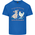 A Girl Who Loves Goats Chickens Farmer Kids T-Shirt Childrens Royal Blue